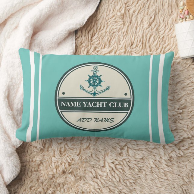 Cojín Lumbar Anclaje azul Nautical Welcome yachate velero (Manta)