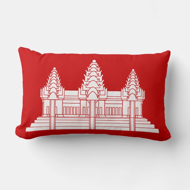 Cojín Lumbar Angkor Wat Camboyan / Bandera Jemer (Anverso)