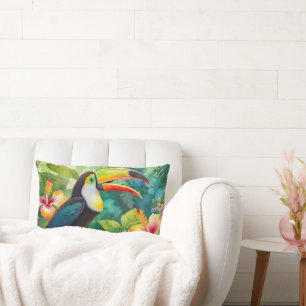 Cojín Lumbar Animal de Ave Tropical Turco