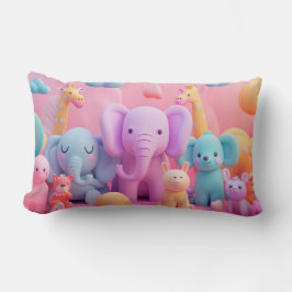 Cojín Lumbar Animales blandos en tonos pastel