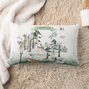Cojín Lumbar Animales Caprichosos en el Bosque Personalizables