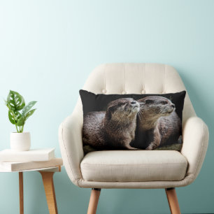 Cojín Lumbar Animales de bebé más afectados   Otters Manteniend