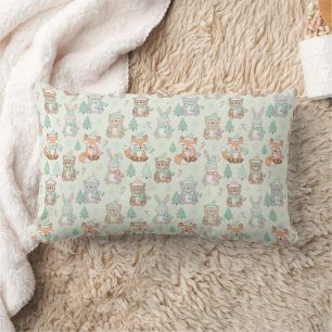 Cojín Lumbar Animales Navideños Lindos Patrón Continuo