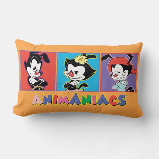 Cojín Lumbar Animaniacs | Gráfico de Yakko, Dot y Wakko (Anverso)