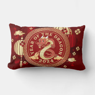 Cojín Lumbar Año del Dragón 2024   Rótulo zodiaco chino