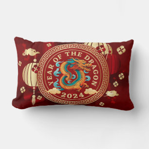 Cojín Lumbar Año del Dragón 2024   Rótulo zodiaco chino