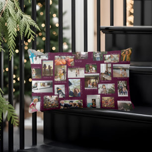 Cojín Lumbar Año en momentos 25 Collage de fotos familiar y sub