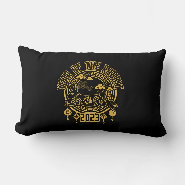 Cojín Lumbar Año nuevo lunar chino del conejo (Anverso)