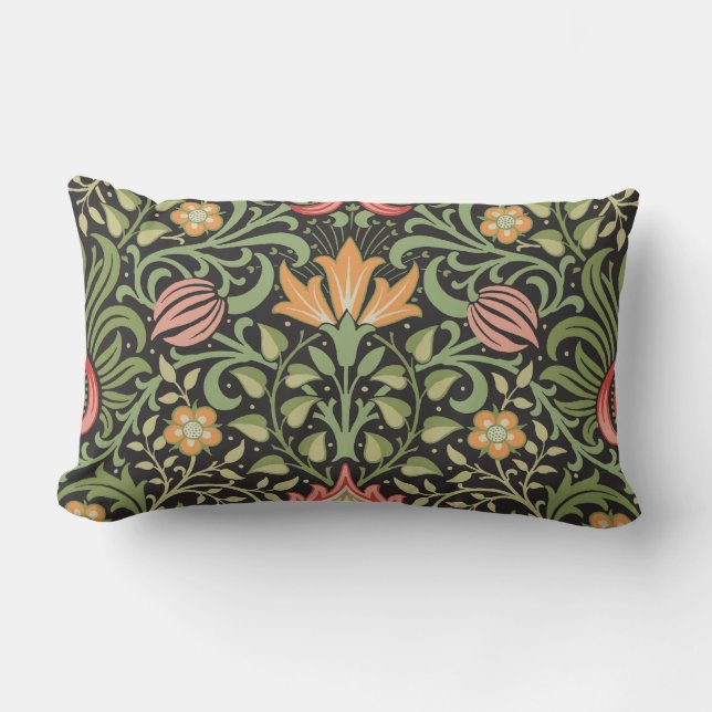 Cojín Lumbar Antigüedad floral persa William Morris (Anverso)