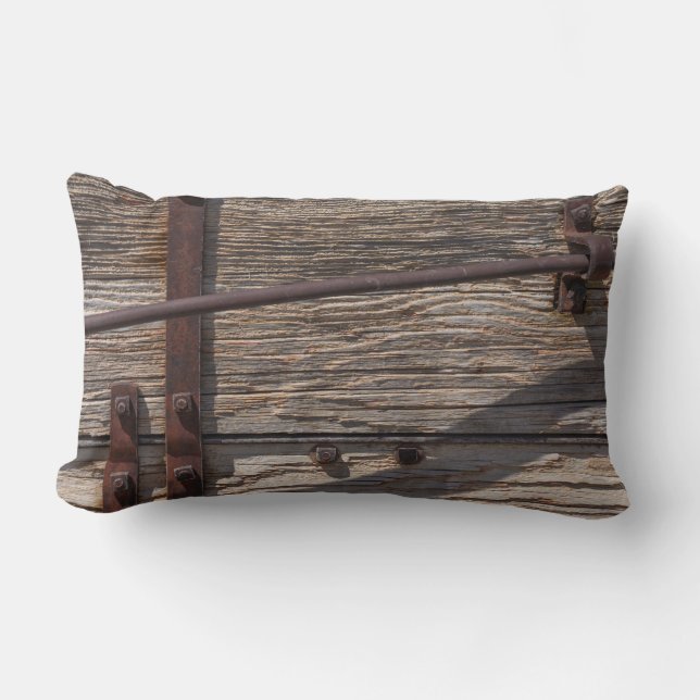 Cojín Lumbar Antiguo país oeste de madera rústica (Anverso)