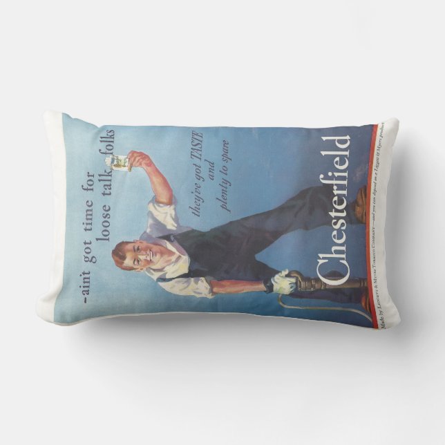 Cojín Lumbar Anuncio de cigarrillos de Chesterfield de época (Anverso)