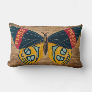 Cojín Lumbar Anuncio de telenovelas de mariposa vintage