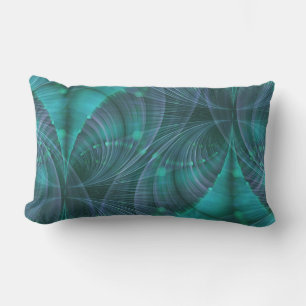 Cojín Lumbar Apófisis Arte Fractal I - azul