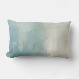 Cojín Lumbar Aqua Azul Mar Verde Turquesa Beige Acuarela 40cm