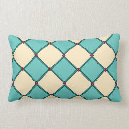 Cojín Lumbar Aqua Verde azulada Crema Art Decó Estilo Pillow Lu