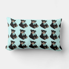 Cojín Lumbar Aqua y Brown Teddy Bears Accent Pillow