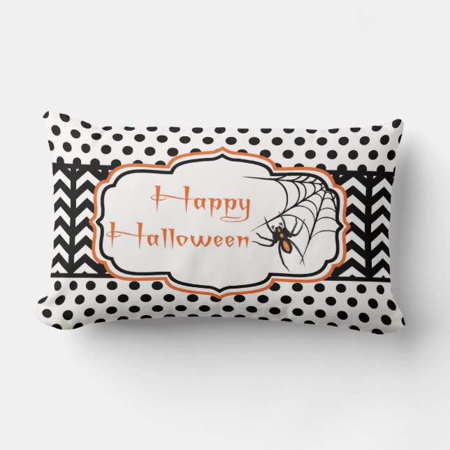 Cojín Lumbar Araña del feliz Halloween (Anverso)