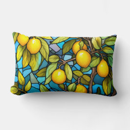 Cojín Lumbar Árbol de limón, vidrio manchado, elegante
