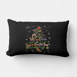 Cojín Lumbar Árbol De Navidad De Caballo Cubierto De Lámparas