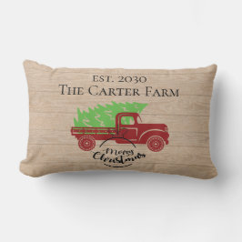 Cojín Lumbar Árbol de Navidad de Camión Rojo personalizado