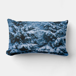 Cojín Lumbar Árbol de Navidad de los bosques de invierno