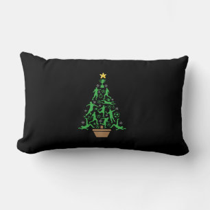 Cojín Lumbar Árbol de navidad del fútbol masculino