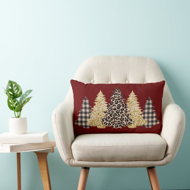 Cojín Lumbar Árbol de Navidad Estampado de Guepardo Cuadro de B (Silla)