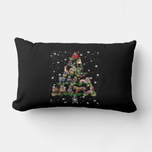 Cojín Lumbar Árbol de Navidad Pitbull Cubierto De Lámparas