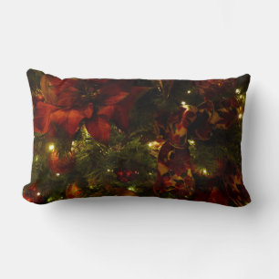 Cojín Lumbar Árbol de Navidad Rojo Burdeos y Dorado II