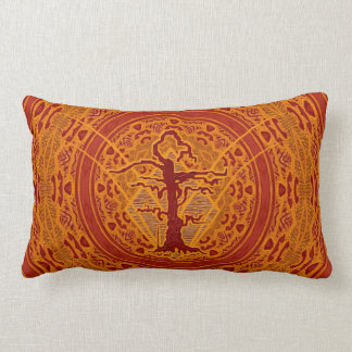 Cojín Lumbar Árbol marchitado viejo abstracto anaranjado claro