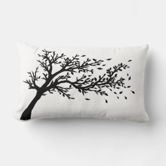 Cojín Lumbar Árbol que sopla en el viento