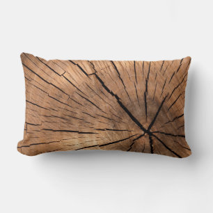 Cojín Lumbar Árbol rústico de madera agrietada del país
