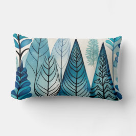 Cojín Lumbar Árboles de Navidad azules y lumbares