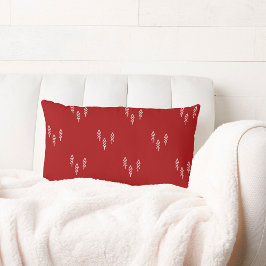 Cojín Lumbar Árboles de Navidad en rojo y blanco