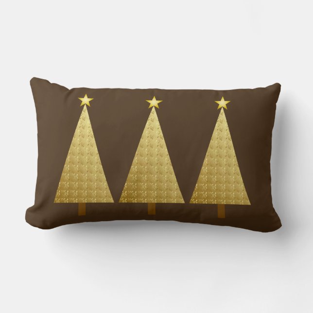 Cojín Lumbar Árboles modernos de Navidad en Relieve metalizado  (Anverso)