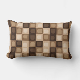 Cojín Lumbar Arco Boho Moderno Marrón Patrón Geométrico Azteca