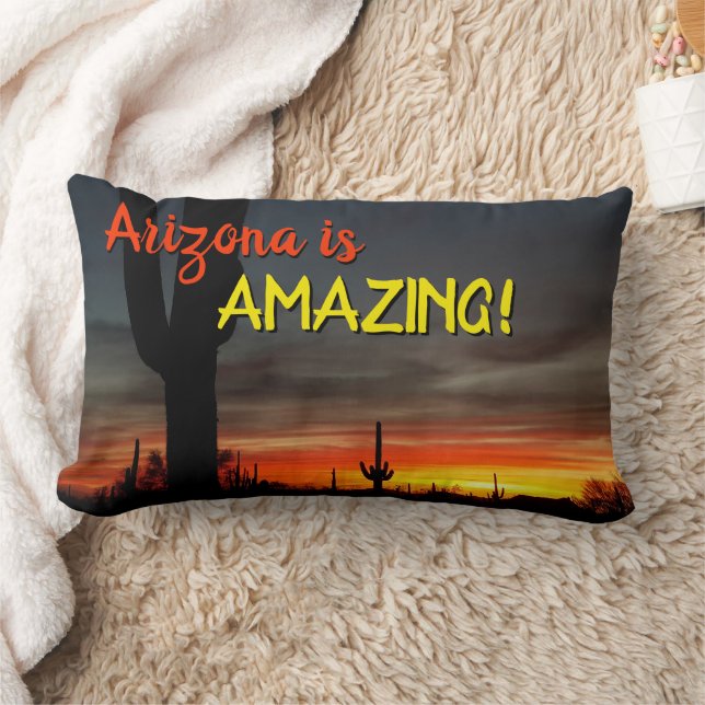 Cojín Lumbar "¡Arizona es asombrosa!" Cactus del desierto de So (Manta)