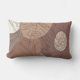 Cojín Lumbar Armonía botánica de Mocha Hibiscus