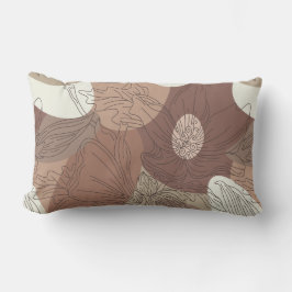 Cojín Lumbar Armonía botánica de Mocha Hibiscus