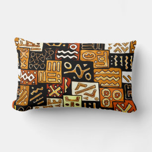 Cojín Lumbar Armonía tribal: Motif geométrico africano