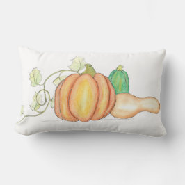 Cojín Lumbar Arreglo Vibrante de Calabazas de Otoño