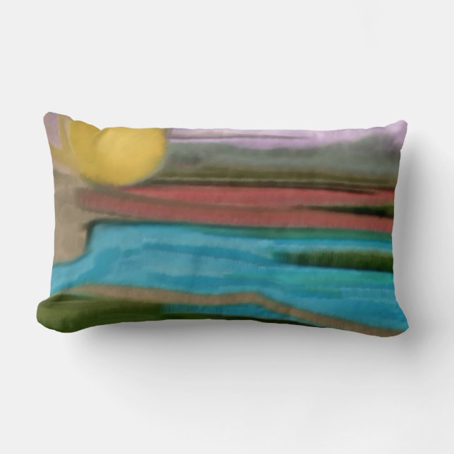 Cojín Lumbar Arte abstracto de Sierra Sunrise (Anverso)