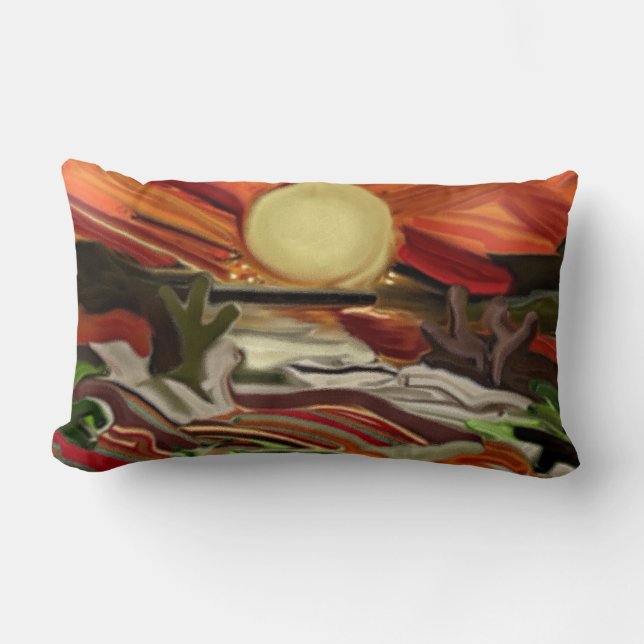 Cojín Lumbar Arte abstracto del Suroeste de los Cielos (Anverso)