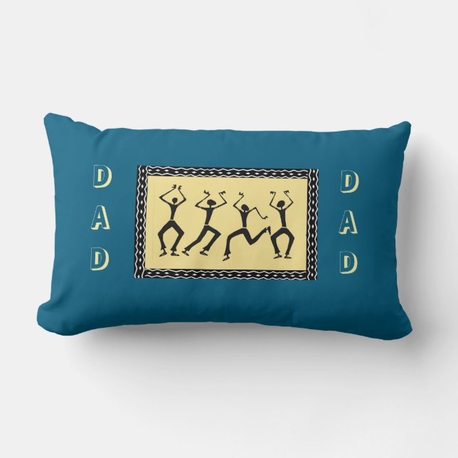 Cojín Lumbar Arte africano asombroso baile Fiesta (Anverso)