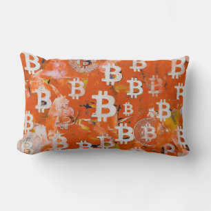 Cojín Lumbar Arte de Bitcoin (#5) pintura al óleo