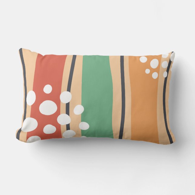 Cojín Lumbar Arte de boho abstracto retro (Anverso)