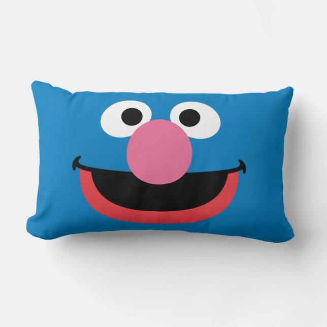 Cojín Lumbar Arte de la Cara de Grover (Anverso)