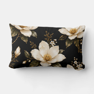 Cojín Lumbar Arte de patrón continuo floral de magnolia de lujo