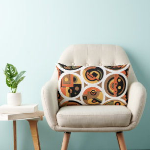 Cojín Lumbar Arte Deco Vintage Pochoir Círculos Geométricos Jaz