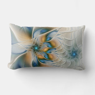 Cojín Lumbar Arte fractal de fantasía abstracta y elevada con a
